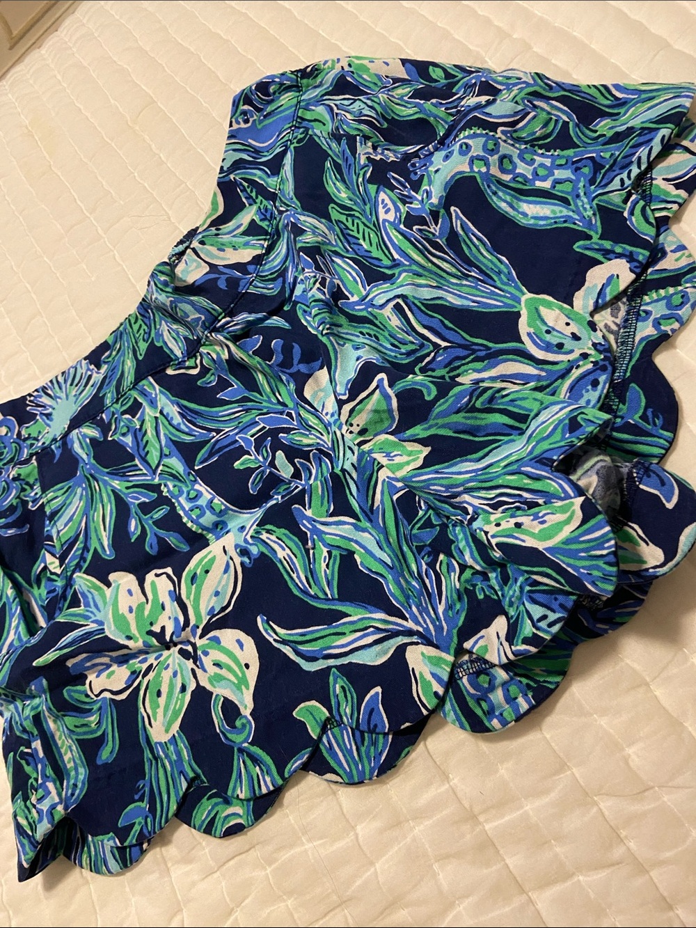 Lilly Pulitzer Navy, Green & Light Blue Floral Skirt